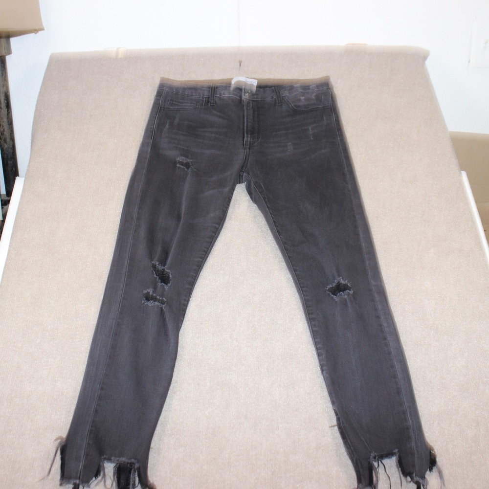 Vervet Distressed Skinny Jeans Faded Black Frayed Hem VT673 Size 30